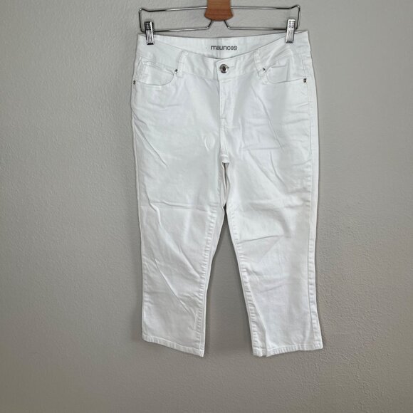 Maurices Womens White Cropped Mid Rise Denim Jeans Size 10 - Picture 9 of 9